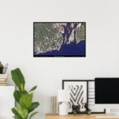 Rhode Island Coastline satelliet poster (Thuiskantoor)