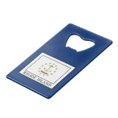 Rhode Island Creditkaart Flessenopener (Voorkant Gekanteld)