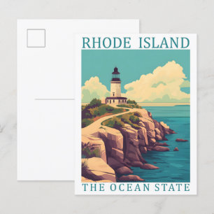 Rhode Island de Oceaan Staat USA Reisbestemming Briefkaart