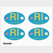 Rhode Island* Euro-stijl Ovale Bumpersticker Sticker (Vel)