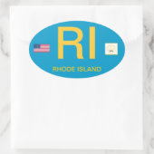 Rhode Island* Euro-stijl Ovale Bumpersticker Sticker (Tas)