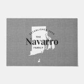 Rhode Island Familie Monogram Staat Doormat Deurmat (Voorkant)