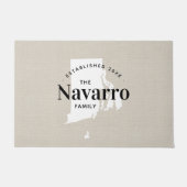 Rhode Island Familie Monogram Staat Doormat Deurmat (Voorkant)