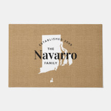 Rhode Island Familie Monogram Staat Doormat