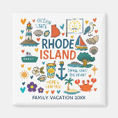 Rhode Island Familie Reis Geschenk Custom Magneet (Voorkant)