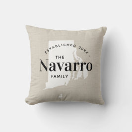 Rhode Island Family Monogram State Sierkussen