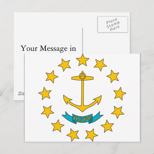Rhode Island Flag Briefkaart (Voorkant / Achterkant)