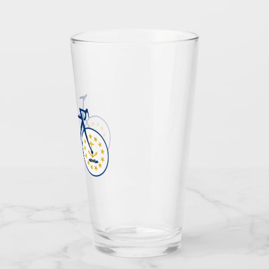 Rhode Island Flag Cycling Glas (Links)