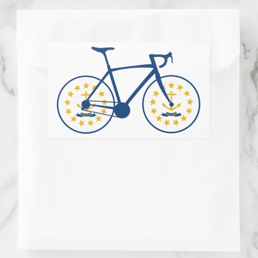 Rhode Island Flag Cycling Rechthoekige Sticker (Tas)