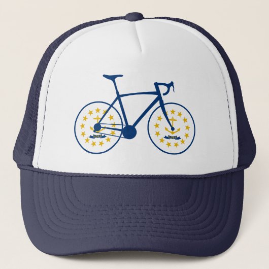 Rhode Island Flag Cycling Trucker Pet (Voorkant)