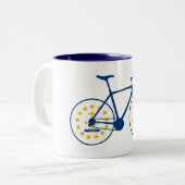 Rhode Island Flag Cycling Tweekleurige Koffiemok (Voorkant links)