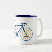 Rhode Island Flag Cycling Tweekleurige Koffiemok (Voorkant rechts)