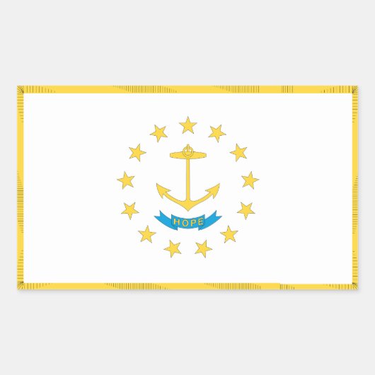Rhode Island Flag Rechthoekige Sticker (Voorkant)