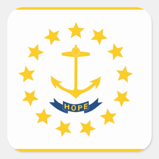 Rhode Island Flag Vierkante Sticker (Voorkant)