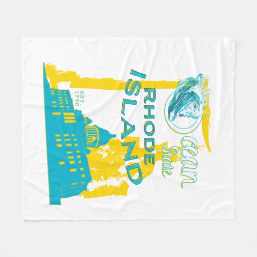 Rhode Island Fleece Blanket (Voorkant (Horizontaal))