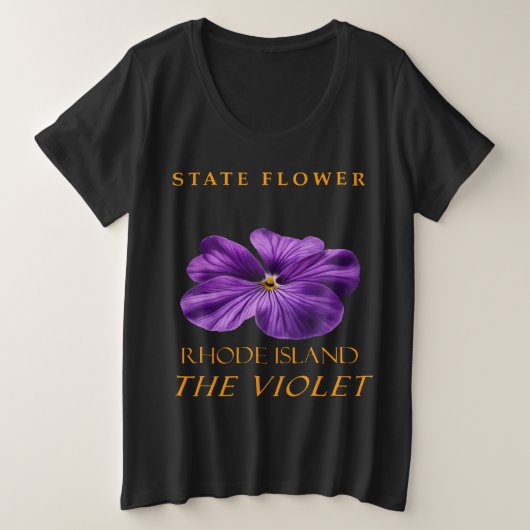 Rhode Island Gebied Bloem Het Violette Grote Maat T-shirt (Design voorkant)