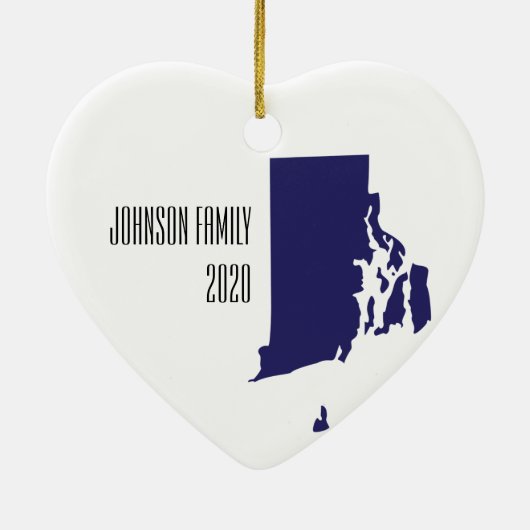 Rhode Island - Gepersonaliseerde kerstversiering Keramisch Ornament (Achterkant)