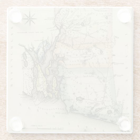 Rhode Island Glazen Onderzetter (Achterkant)