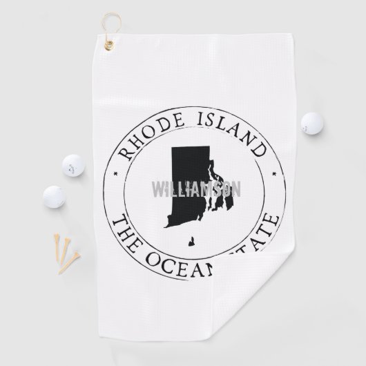 Rhode Island Golf Towel State Personalized Golfhanddoek (Insitu)