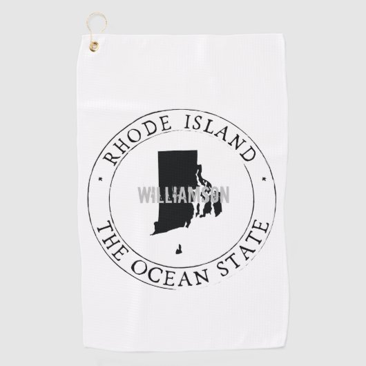 Rhode Island Golf Towel State Personalized Golfhanddoek (Voorkant)
