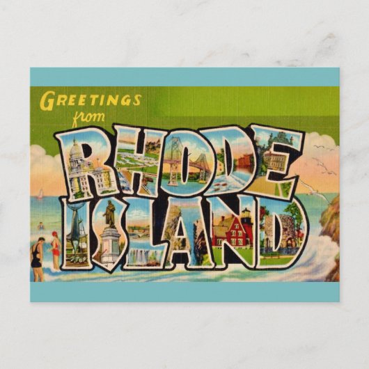 Rhode Island  Groeten Briefkaart (Voorkant)