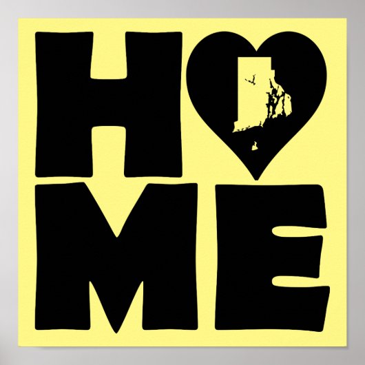 Rhode Island Home Heart State Poster Sign (Voorkant)