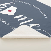 Rhode Island Home State Personalized Sherpa Deken (3/4)