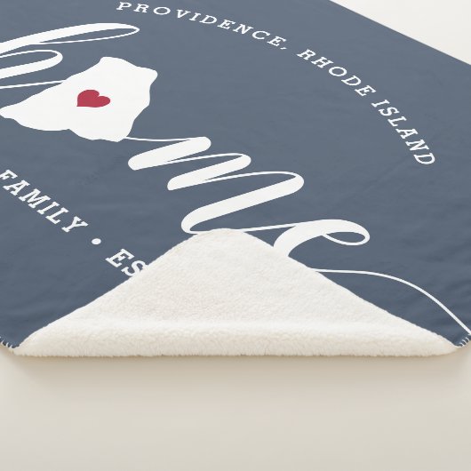 Rhode Island Home State Personalized Sherpa Deken (3/4)