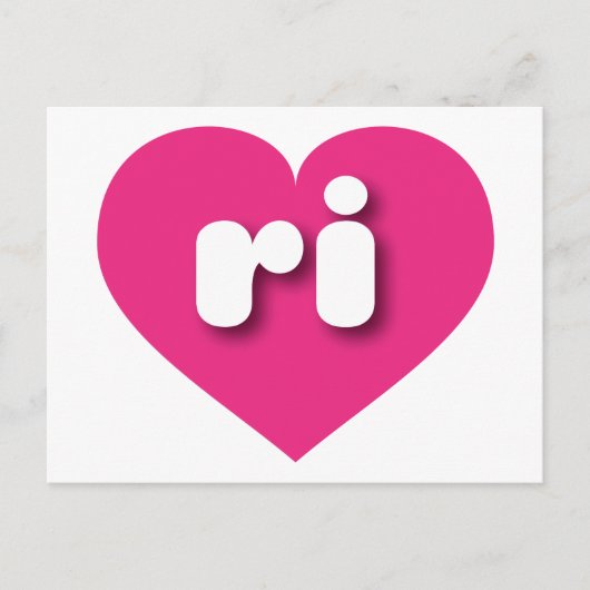 Rhode Island hot roze hart - Ik hou van ri Briefkaart (Voorkant)