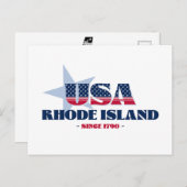 Rhode Island in rood, wit en blauw Briefkaart (Voorkant / Achterkant)