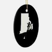 Rhode Island in wit en zwart Keramisch Ornament (Rechts)