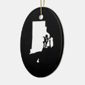 Rhode Island in wit en zwart Keramisch Ornament (Links)