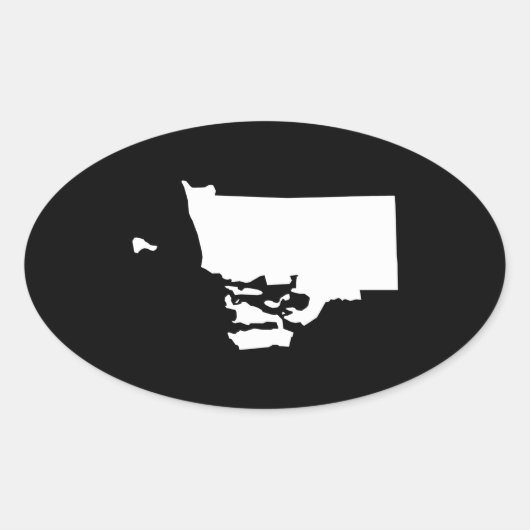 Rhode Island in wit en zwart Ovale Sticker (Voorkant)