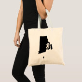 Rhode Island in zwart en wit Tote Bag (Voorkant (product))