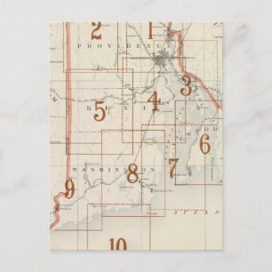 Rhode Island-index map Briefkaart