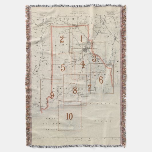Rhode Island-indexkaart Deken (Voorkant Verticaal)