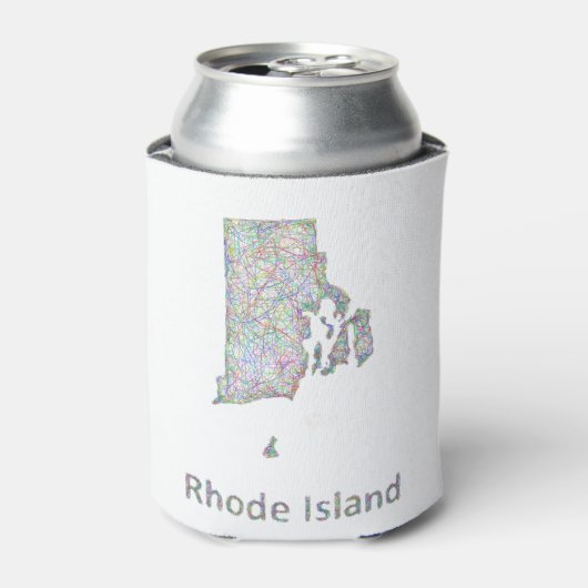 Rhode Island-kaart Blikjeskoeler (Blikje Voorkant)