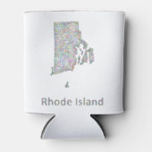 Rhode Island-kaart Blikjeskoeler (Voorkant)