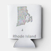 Rhode Island-kaart Blikjeskoeler (Achterkant)
