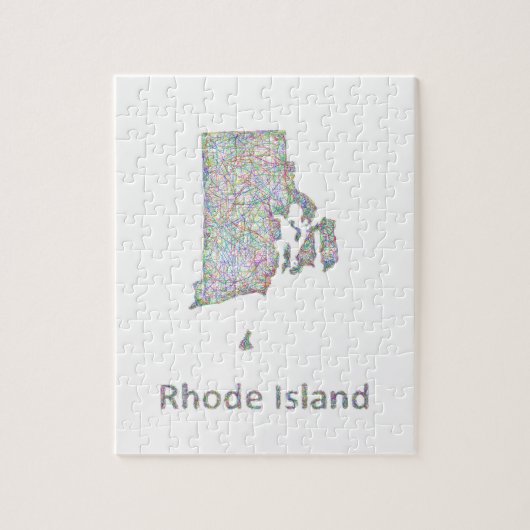 Rhode Island-kaart Legpuzzel (Verticaal)