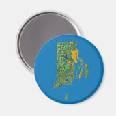 Rhode Island kaart magneet (Voorkant / Achterkant)
