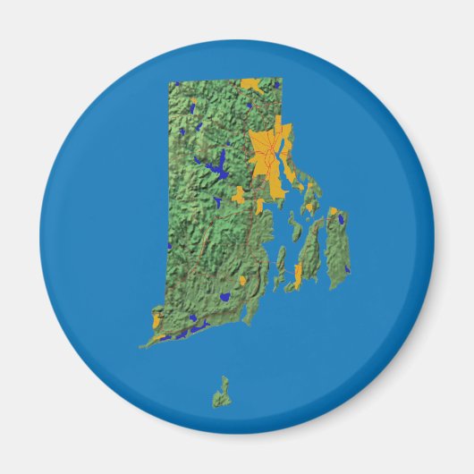 Rhode Island kaart magneet (Voorkant)