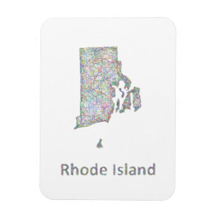 Rhode Island-kaart Magneet
