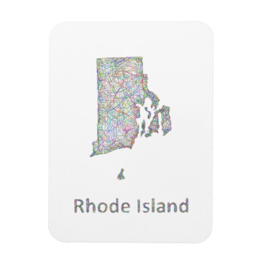 Rhode Island-kaart Magneet (Verticaal)