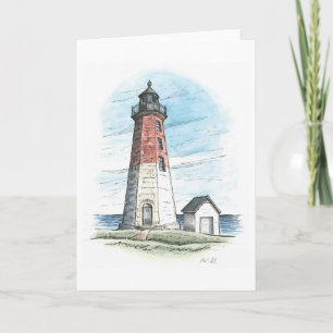 Rhode Island-kaart met Point Judith Light Kaart
