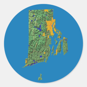 Rhode Island kaart Sticker