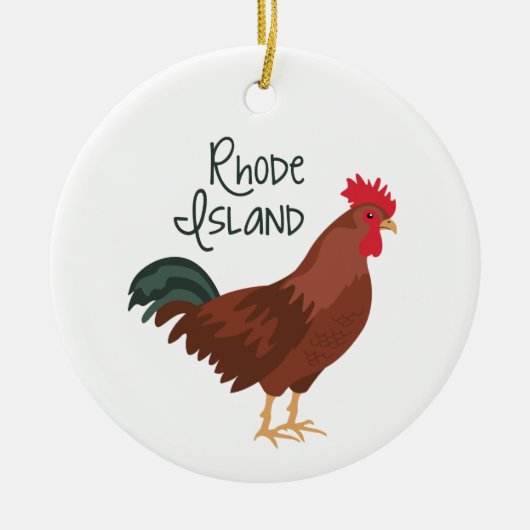 Rhode Island Keramisch Ornament (Voorkant)