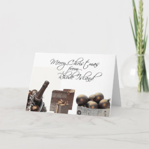 Rhode Island-kerstkaart, staatsspecifiek Feestdagen Kaart