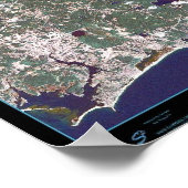 Rhode Island Kustlijn satellietposter Poster (Hoek)