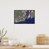 Rhode Island Kustlijn satellietposter Poster (Keuken)